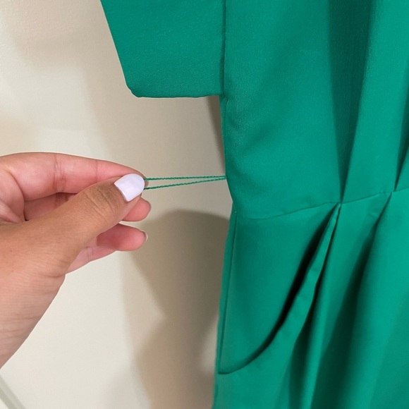 Eliza J Green Mini Dress with Pockets and Tie Size 10 - Picture 8 of 10